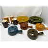 Image 1 : Mixed glazed pottery including lion head bowls