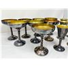 Image 1 : Spanish Silverplate brass cup and goblet set