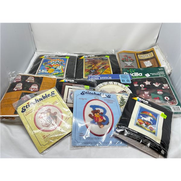 Nine mixed desgin cross-stitch kits