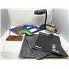 Image 1 : Mixed lot of office supplies and desk lamp