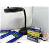 Image 2 : Mixed lot of office supplies and desk lamp