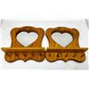 Image 1 : Pair of heart shaped mirrored shelf hangers