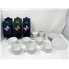 Image 1 : Cup and saucer set with three tea holders.