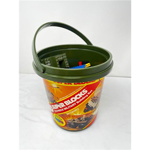 Bucket of Lego building blocks