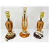 Image 1 : Lot of three wooden table lamps (no shades)