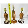 Image 3 : Lot of three wooden table lamps (no shades)