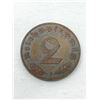 Image 2 : 1938F Copper Nazi 2 pfennig coin with eagle