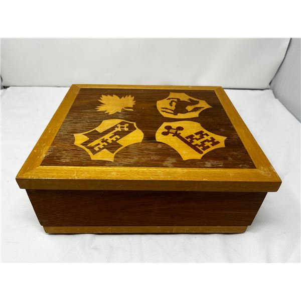 Decorative german canadian wooden box