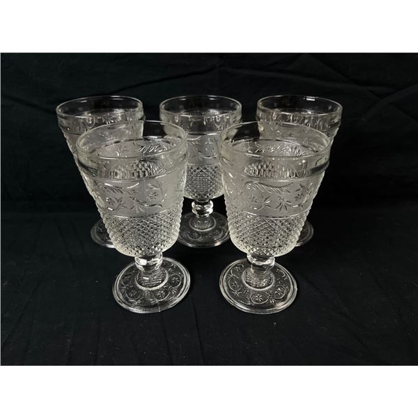 Set of 5 indonesia press glass cups