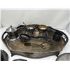 Image 2 : Lot of silverplate trays and bowls, utensils