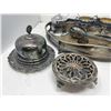 Image 9 : Lot of silverplate trays and bowls, utensils