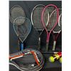 Image 6 : Mixed sporting equipment mostly tennis rackets