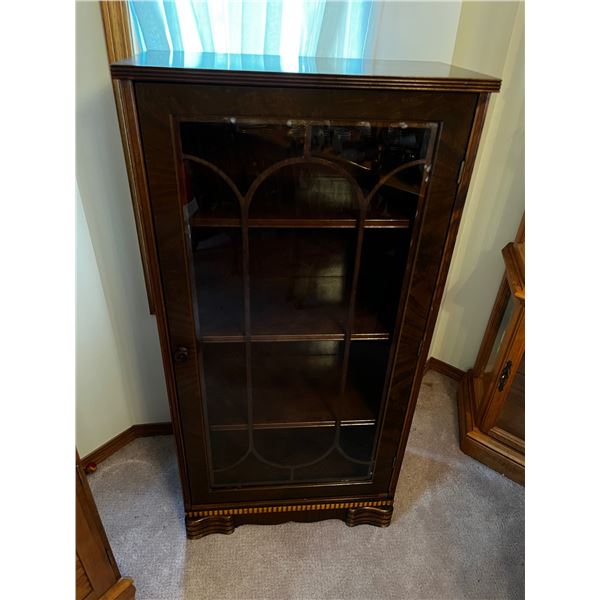 24x47x12" glass front wooden curio cabinet