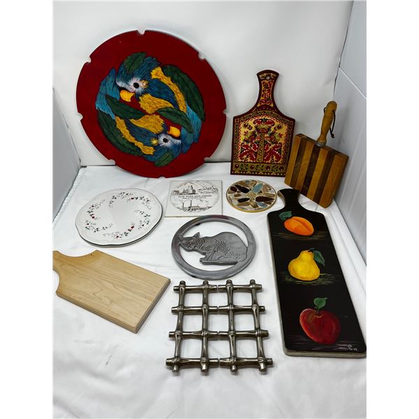 Pot holders lazy suzan and countertop items.