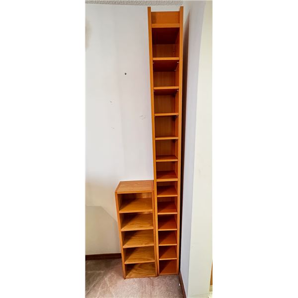 Set of two wooden cd/dvd racks