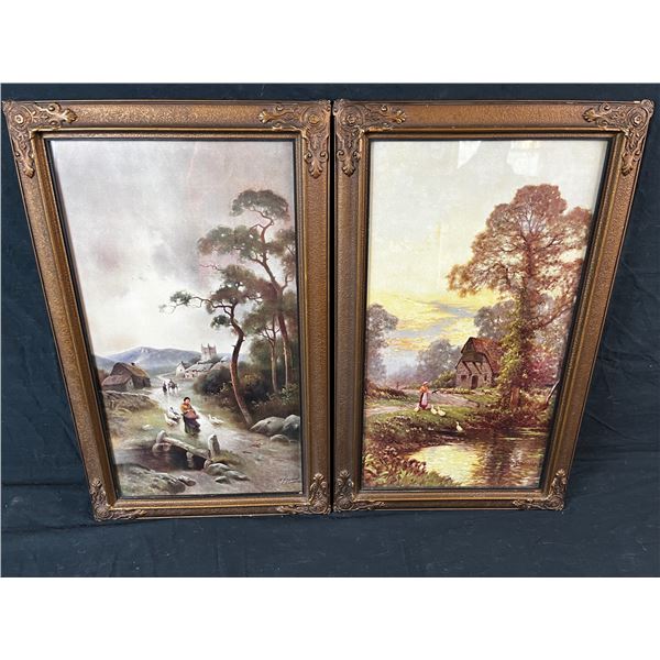 Two 21x13" farm scene prints by J.W. Goyard