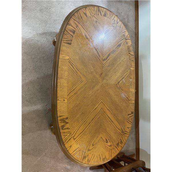 Oval wooden coffee table
