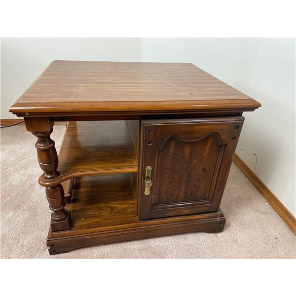 Double sized wooden side table