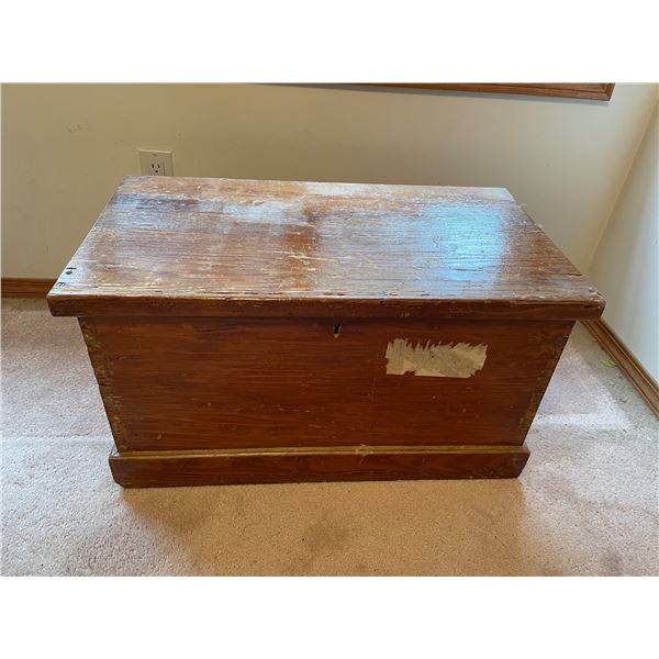 Antique wooden toy trunk