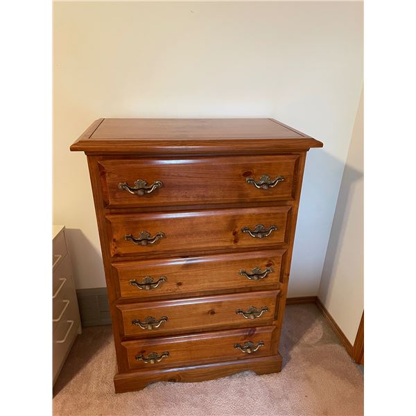 5 piece bedroom set with bed frame, tables etc