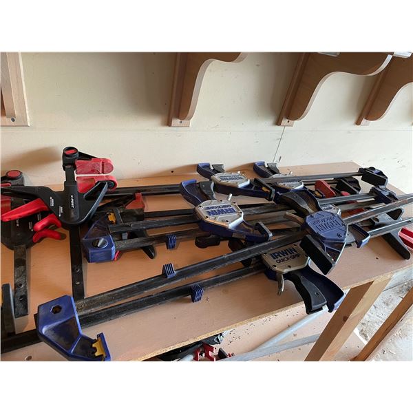 Set of 10 quick grip wood clamps
