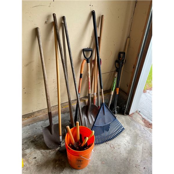 Lot of mixed garden and yard tools