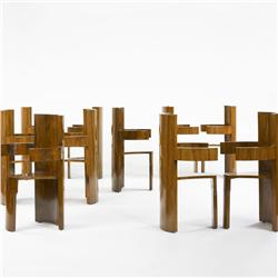 Art Deco dining chairs, set of ten