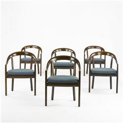 Ward Bennett armchairs, set of six