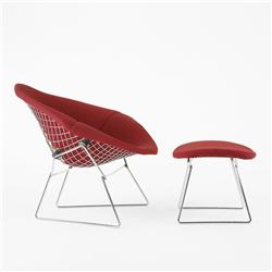 Harry Bertoia Wide Diamond chair and ottoman