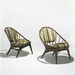 Danish lounge chairs, pair