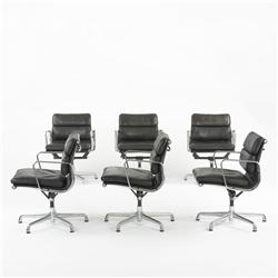 Charles and Ray Eames Soft Pad chairs, set of six