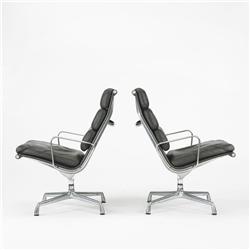 Eames Soft Pad lounge chairs, pair