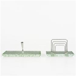 In the manner of Fontana Arte desk set