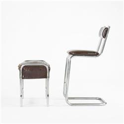 Manner of William Lescaze stool and ottoman