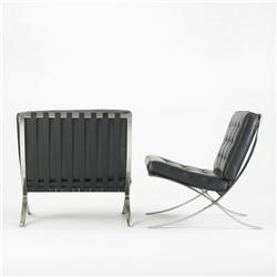 Ludwig Mies van der Rohe Barcelona chairs, pair
