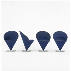 Verner  Panton Cone chairs, set of four