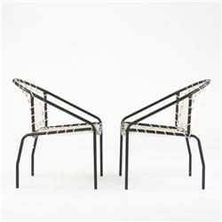 In the manner of Tony Paul outdoor chairs, pair