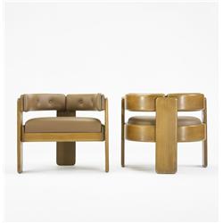 Jens Risom lounge chairs, pair