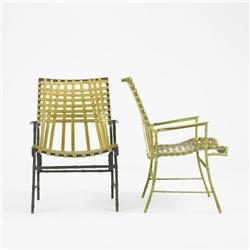 After Van Keppel Green armchairs, pair