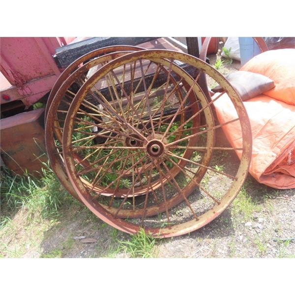 (4) 49" x 5.5" Steel Implement Wheels from St Andrews Jct HWY #8 + #67 1 1/4 Mile South on HWY #8  F