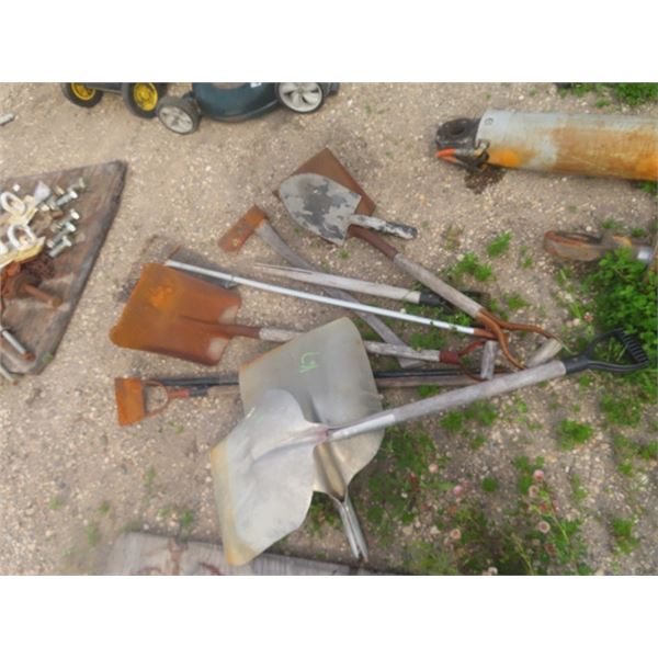 Yard Tools, Shovels, Rake, Axe from St Andrews Jct HWY #8 + #67 1 1/4 Mile South on HWY #8  For View