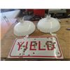 Image 1 : 2 Porcelain Lights 16" at Base & Yield Sign 12" x 24"