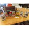 Image 1 : 7 Oil Quart Cans ; Castrol, Rislane, Ford, Esso, Shell
