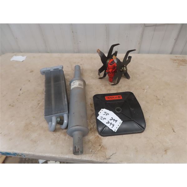 New International Muffler, Stihl BC 1 Tiller Attachment,  Radiator