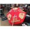 Image 1 : New Coca-Cola Patio Umbrella 6' Wide & Box of Solar Garden Lights