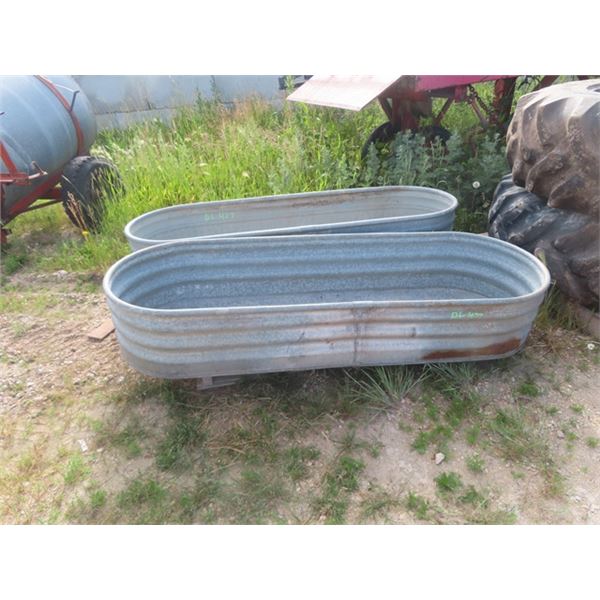 2 Galvanized Sheep Water Trough - Approximately 85 Gal