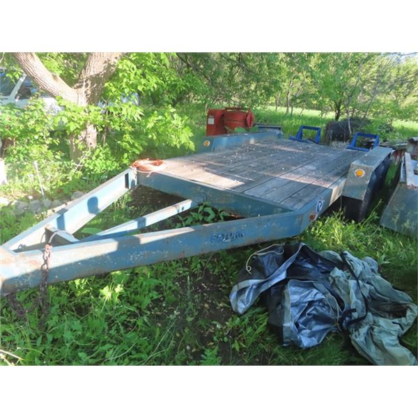 83 Saturn Pintle Hitch Tri Axle 5000LBS x3 Flat Deck 15 ' Trailer  plus 3' Beaver & Ramps with TOD  