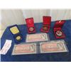 Image 1 : 4 Uncirculated Canadian Silver Dollars - .500 Silver- 1871-1971, 1873-1973, 1876-1976, 1877-1977 & 3