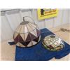 Image 1 : Vintage Stained Glass Swag Lamp with Tiffany Style Stained Glass Shade