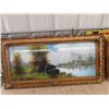 Image 2 : 2 Late 1800's Original Oil Painting in Original Frames - frames with some chips 20" x 40"  + 19" x 2